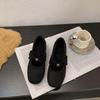 Bow Velvet Mary Jane Single Shoes Versatile Fashion Casual Shoes Popular Women's Retro Soft Sole
