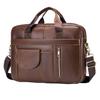 Men's Genuine Leather Business Laptop Briefcase - Large Capacity, Top Layer Cowhide, Crossbody Shoulder Bag