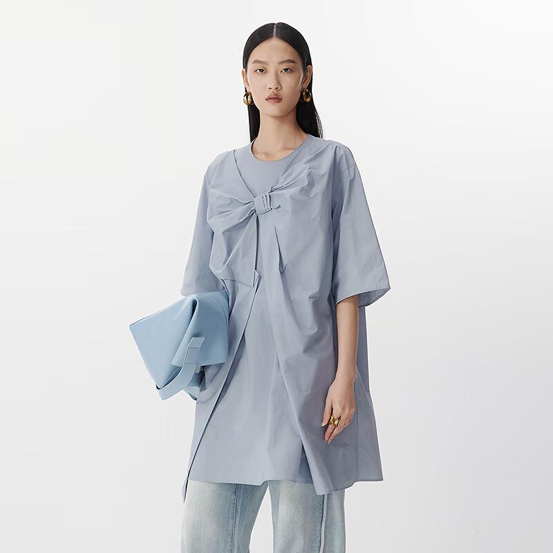 JNBY 2025 Summer A-Line Short-Sleeve Round-Neck Dress