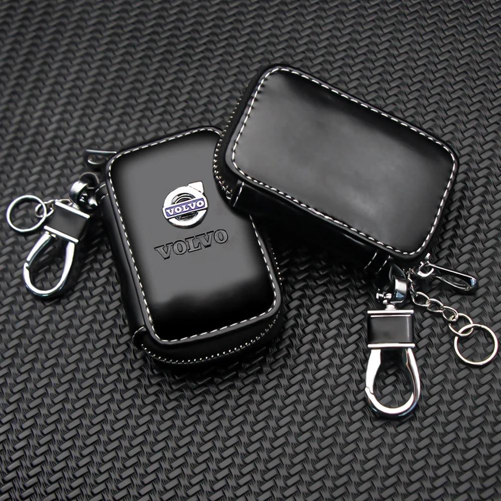 Leather Car Key Case Pouch Multifunctional Keychain Bag Organizer Key Holder For Volvo XC70 V60 XC60 XC90 V50 S60 V90 V40 S40 KD8