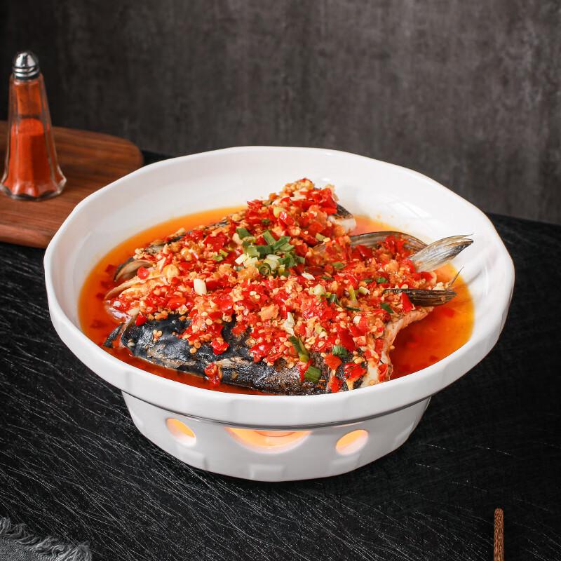 Nordic Ceramic Heated Serving Dish with Candle Base