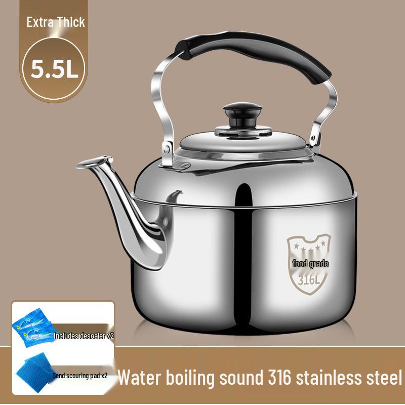 

Чайник из нержавеющей стали со свистком, большой емкости, для газовых и индукционных плит