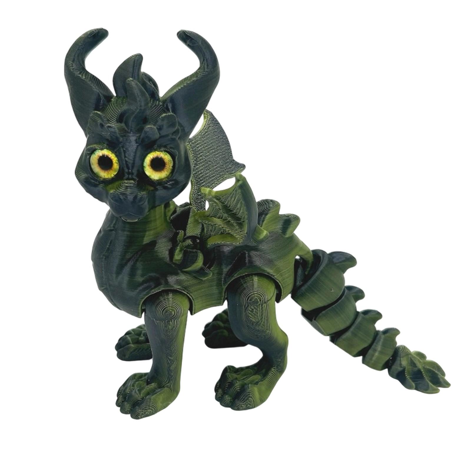 

3D-печатные глаза дракона-симуляции Реалистичный летающий дракон с подвижными суставами Настольные украшения Поделки Детские игрушки One Size