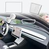 4PCS Center Console Wireless Charger Mat Silicone For 2025 Tesla New Model Y Juniper Cup Holder Ert, Screen Edge Protector Frame, Rear View Mirror