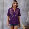 Summer Vintage Floral Embroidery Blouses For Women Casual Oversized Elegant Youth Female Tops And Shirts