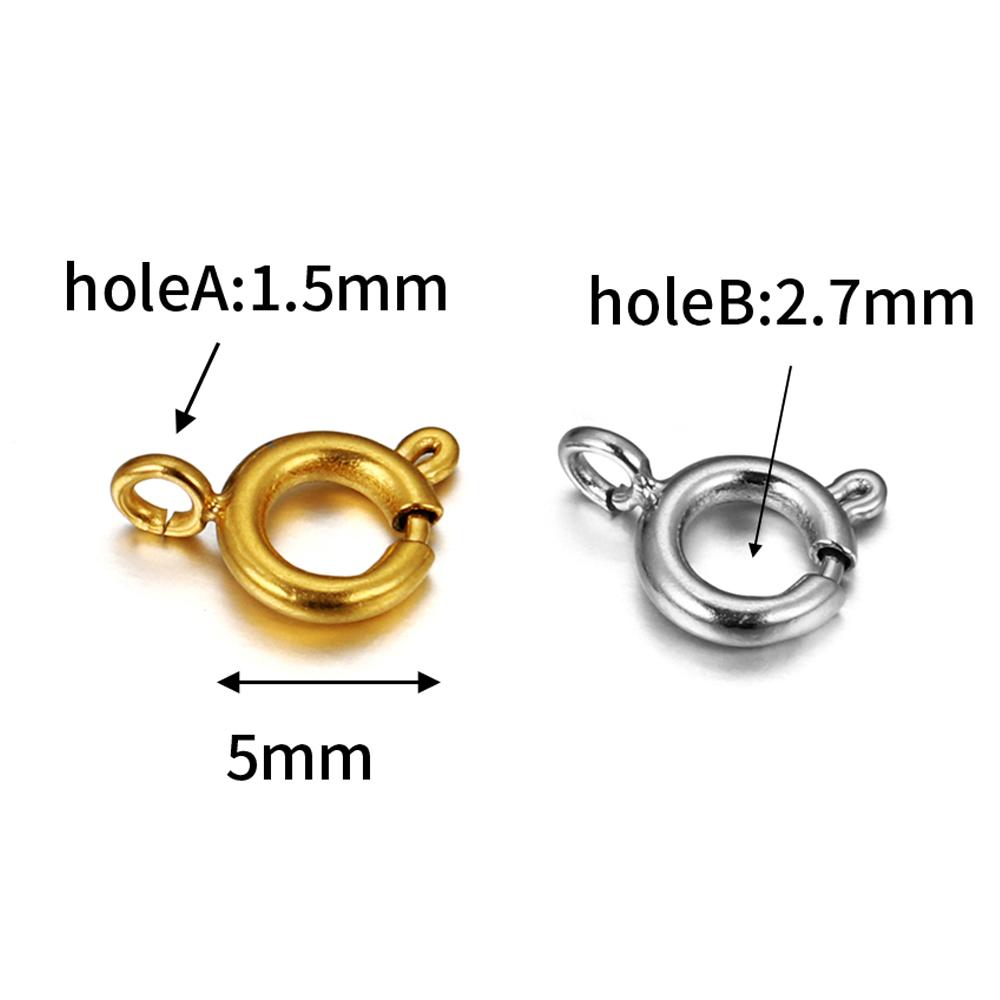 10pcs/lot Stainless Steel Gold Round Claw Spring Clasps Hooks for Bracelet Necklace Connectors DIY Jewelry Making Supplies