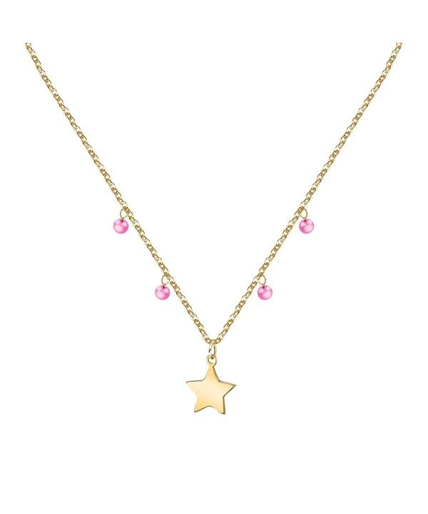 

La Petite Story Gold Tone Steel Necklace With Fuchsia Zircon LPS10ARR06 For Women