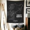 Custom Name Nürburgring Wall Tapestry Aesthetic Wall Hanging Printed Fabric Blanket Decorative Tapestries for Bedroom Living Room Home Decor