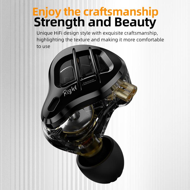 KZ ZAR HiFi Wired Earphone In Ear Monitor Earbuds Hybrid Technology 7BA+1DD IEM Headset With Microphone Bass Phone Headphones