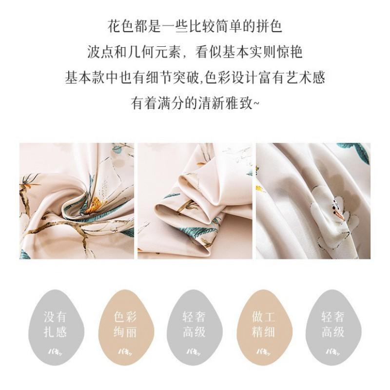 Elegant Floral Print Square Scarf Women 90x90cm Lightweight Silk-Like Accessory