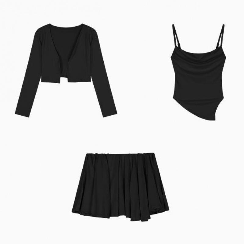 Pure Desire Style Spice Girl Suit Women's Spring Summer New Fried Street Slim and Thin Irregular Suspender Skirt Three-piece Set