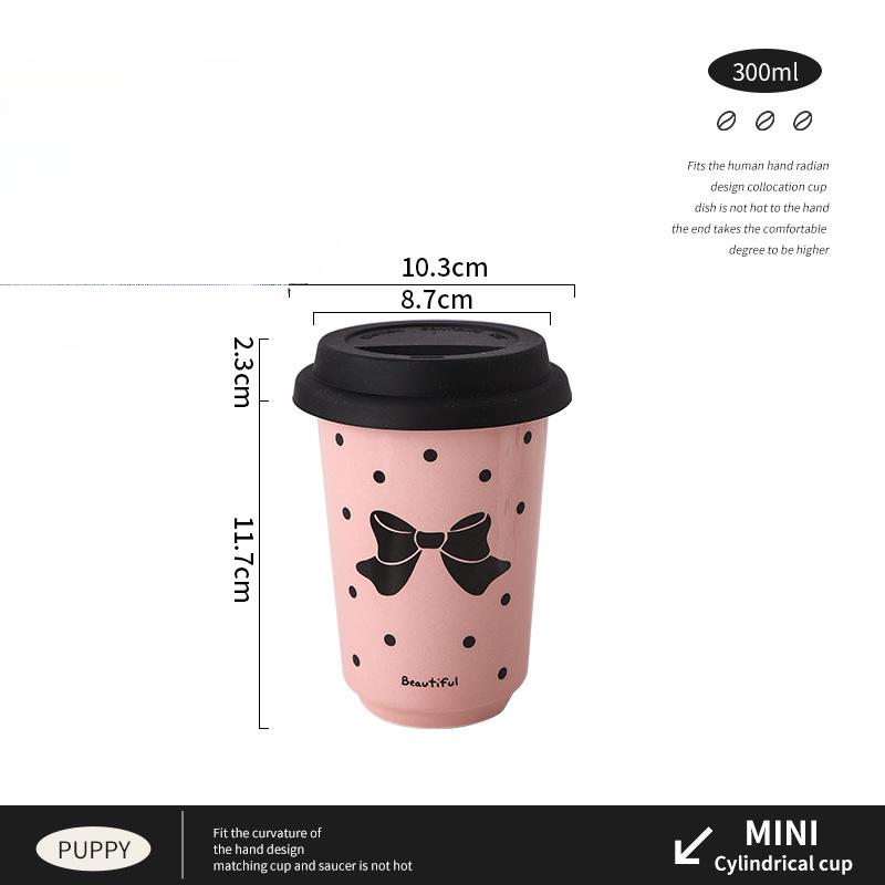 Bow High Looking Ceramic Cup for Best Friend Gift Cup for Office Girls Home Water Cup