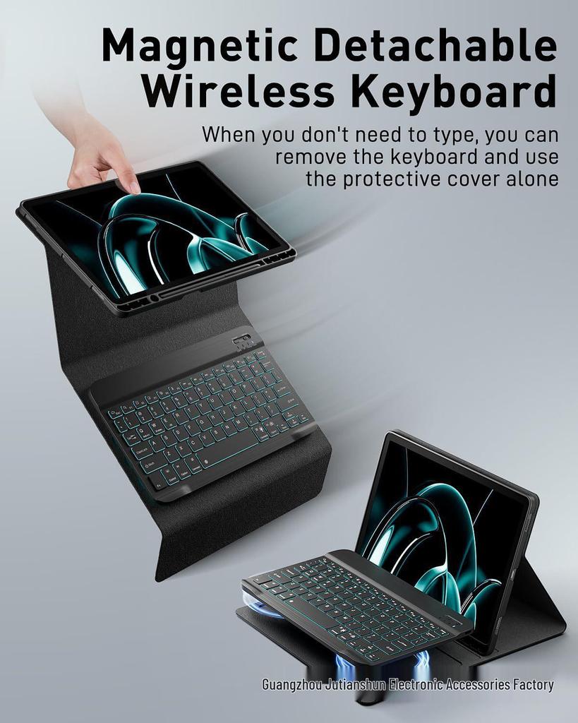 2026 iPad Air 11-inch Bluetooth Keyboard Case A2591 with TPU Shell