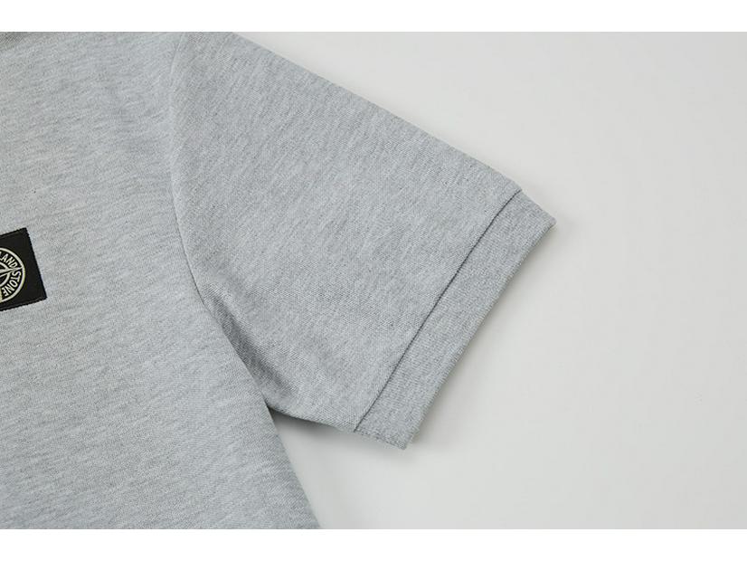 New Summer STONE Streetwear Unisex Embroidered Logo Polo T-shirt - Loose Fit, Short Sleeve, Cotton