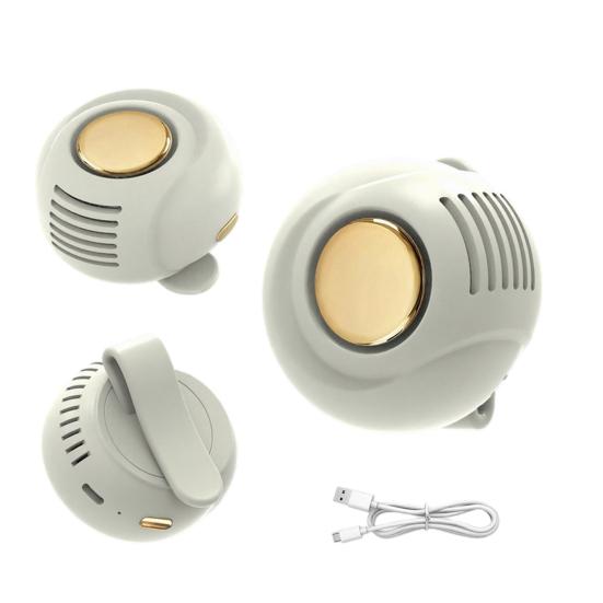 Portable Silent Mini Bladeless Electric Fan 3-Level Adjustable Wind Clip-On Fan for Shirt Waist Bag Hands-Free Cooling Device for Outdoor