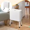 Trash Can with Wheels Brake System Wastebasket for Office Bathroom Home White