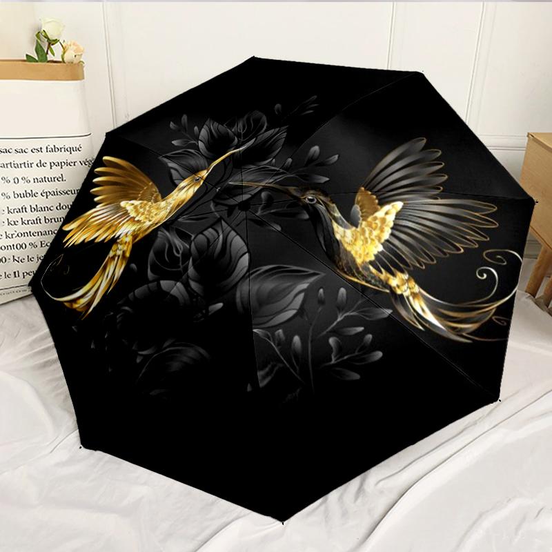 Hummingbirds And Roses Garden 8-Frame for Travel, Camping, Casual Lightweight Portable Umbrella, Essential for Every Family Holidays Birthday Gift
