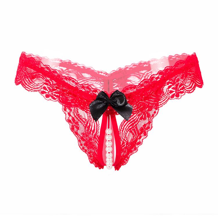 Sexy G-spot Temptation Ngerie, Vibration Free and Sexy Open Style Crotch Pearl Lace Underwear Sissy Panties Thongs Women Sexy