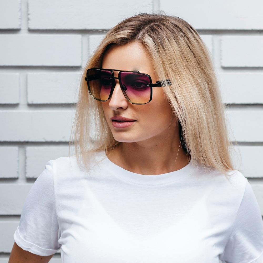 New In Sunglasses For Women Modern Fashionable Square Eyeglass Frame Metal Decoration Simple Lines Accessories Women Glasse
