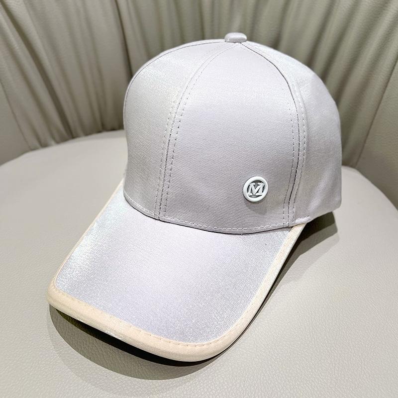 

Meimeier M logo baseball cap for women, spring and summer, k-style, small face, fashionable, sun protection, peaked cap M（56-58cm） сірий колір