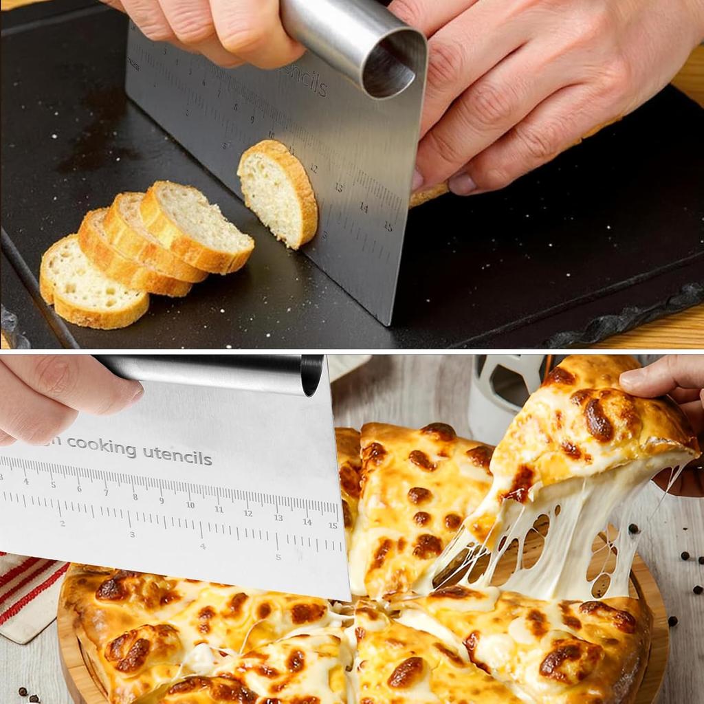 Stainless Steel Pastry Cutter Kitchen Food Scraper Chopper Versatile Kitchen Tool for Butter Baking Bread Cake Pizza and More
