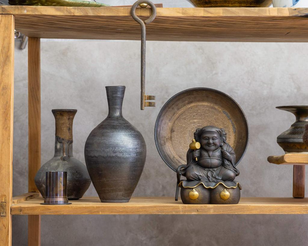 Offiziell genehmigt von Toyotomi Hideyoshi Daikokuten Klein Buddhistisch Einer der Sieben Glücksbringer von Isumu Daikokuten Entoku-in Tempel Dreigesichtig (Hölzern