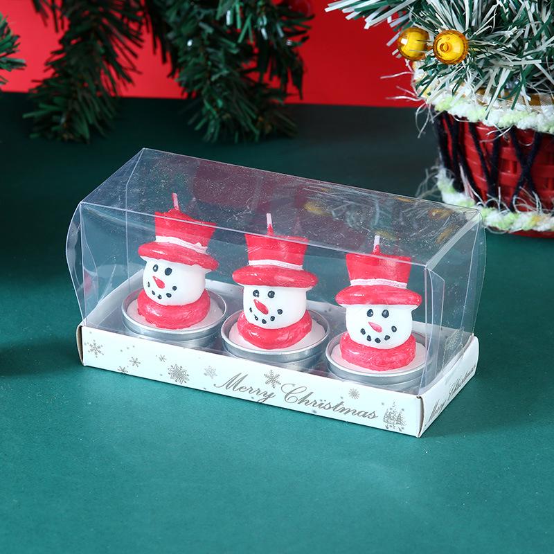 Christmas Eve Candle Set: Old Man, Tree, Snowman Ornaments for Romantic Candlelight Dinner & Christmas Decorations