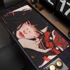 Gamer Mouse Pad Oni Devil Mask Rubber Mouse Mat Anime Girls Large Gaming Mousepad Game HD Print Keyboard Pad Non-Slip Desk Mat