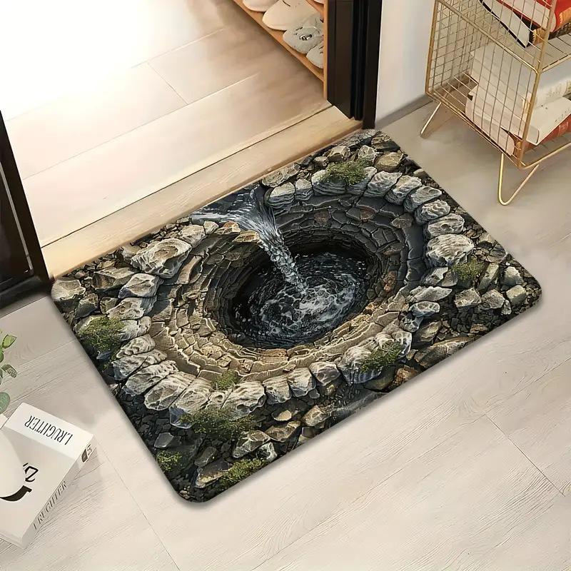 3D Illusion Dirt-Resistant Floor Mat: Absorbent & Durable Entrance/Bathroom Mat