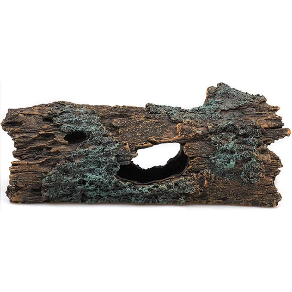 La La Pet® Kryjówka z Kłody dla Gadów Kryjówki dla Gadów Drewno Żywiczne Kryjówki i Jaskinie dla Gekonów Kora Zakręty Wystrój Zbiornika dla Jaszczurek Akcesoria do Akwarium dla