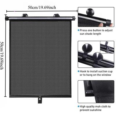 Universal Auto Einziehbares Sonnenschutzrollo Sonnenschutz mit Saugnapf Wärmeisolierende Seitenfensterrollos Autovorhänge Teile