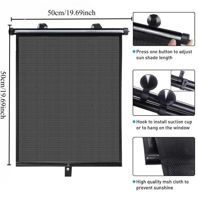 Universal Car Retractable Sunshade Curtain Sunshade with Suction Cup Heat-insulating Side Window Curtains Car Curtains Parts