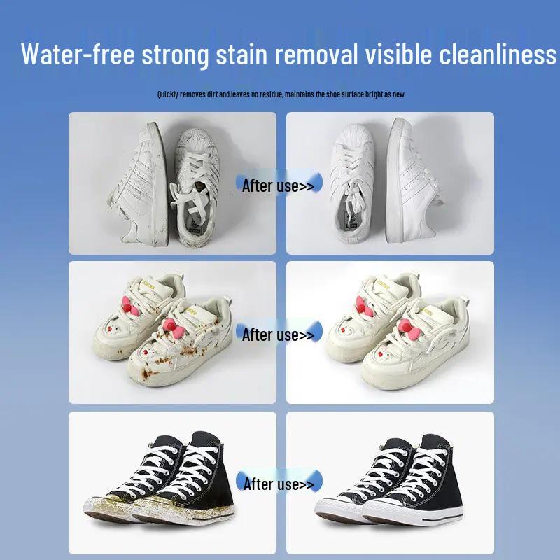 Leather & Sports Shoe Cleaning and Whitening Wipes - No-Wash Stain Remover for White Shoes