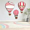 3 st varmluftsballong väggdekoration Boho träbarnkammare väggkonst Vintage rosa vit väggskulptur för vardagsrum sovrum lekrum