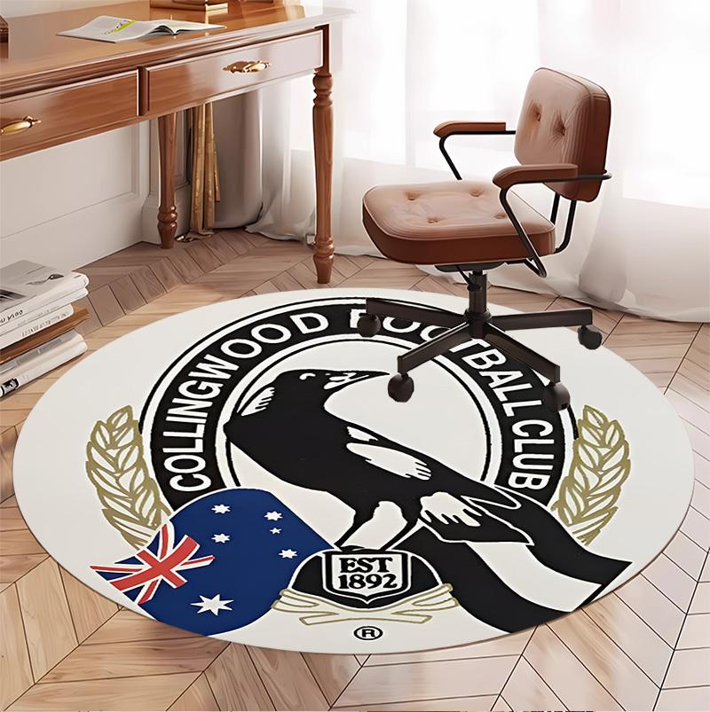 Football Club Pattern Round Rug, Indoor/Outdoor Mat, for Picnic, Gameroom, Bedroom, Office, Living Room, Home Decor Carpet, Birthday Gift