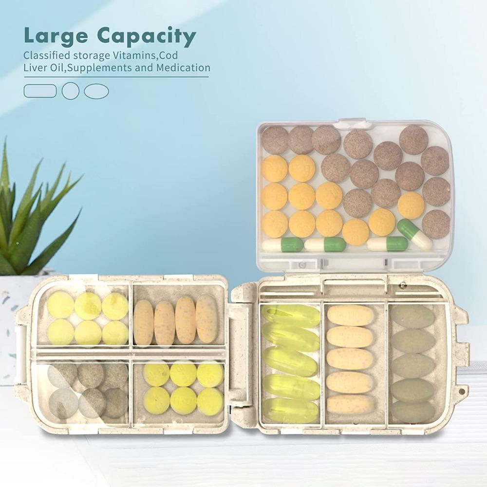 Medicine Box Portable Folding 3-Layer 8-Compartment- Compact Pill Organizer for Sub-Packaging & Storage