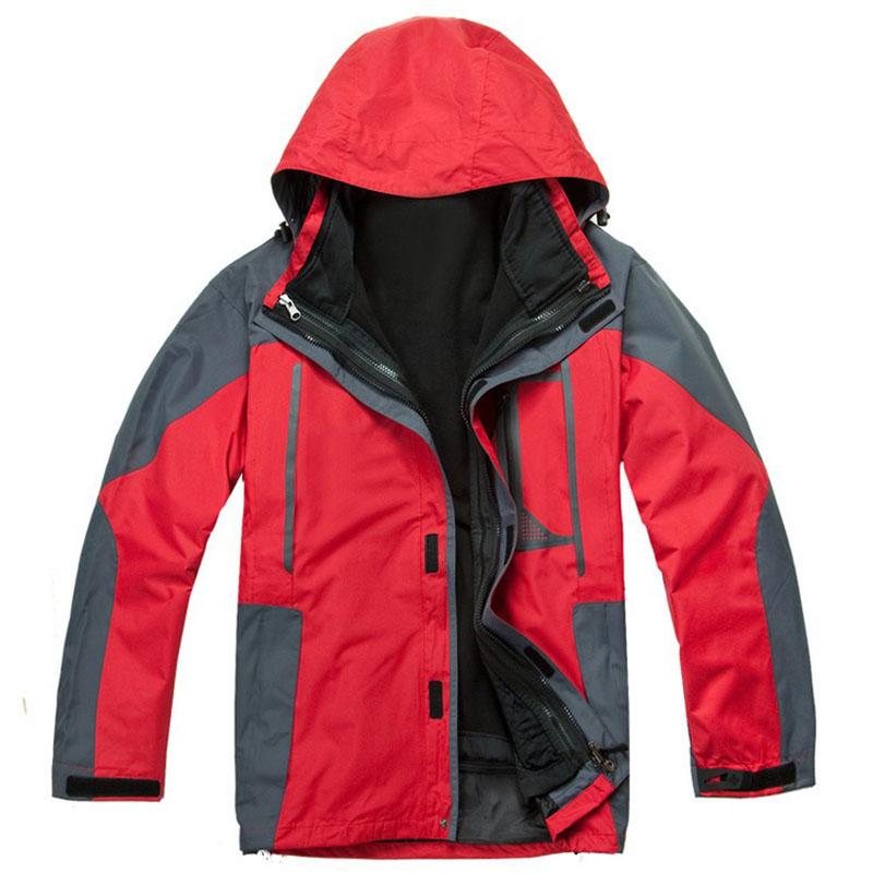 Men Boys Outdoor Hooded Coat Mountaineering Suit Waterproof Windproof Long Sleeve Tops Ski Warm Jacket