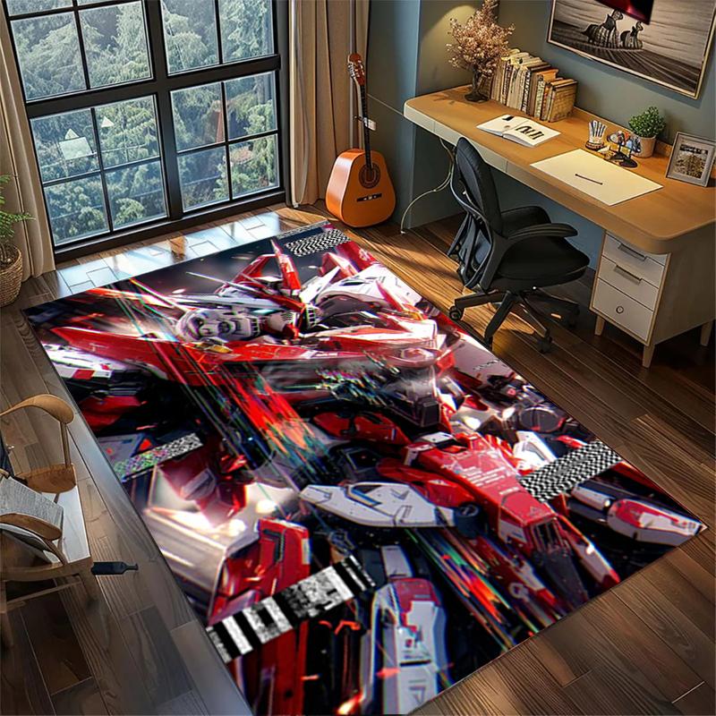 Area Rug Gundam Non Slip Washable Large Carpet Bedroom Gamer Room Home Decor