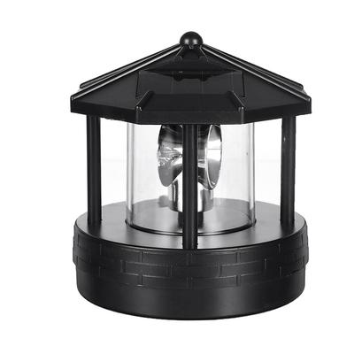 Solar Powered Lighthouse Rotating Outdoor Waterproof LED Solar Light Beacon Tower Decorative Lamp