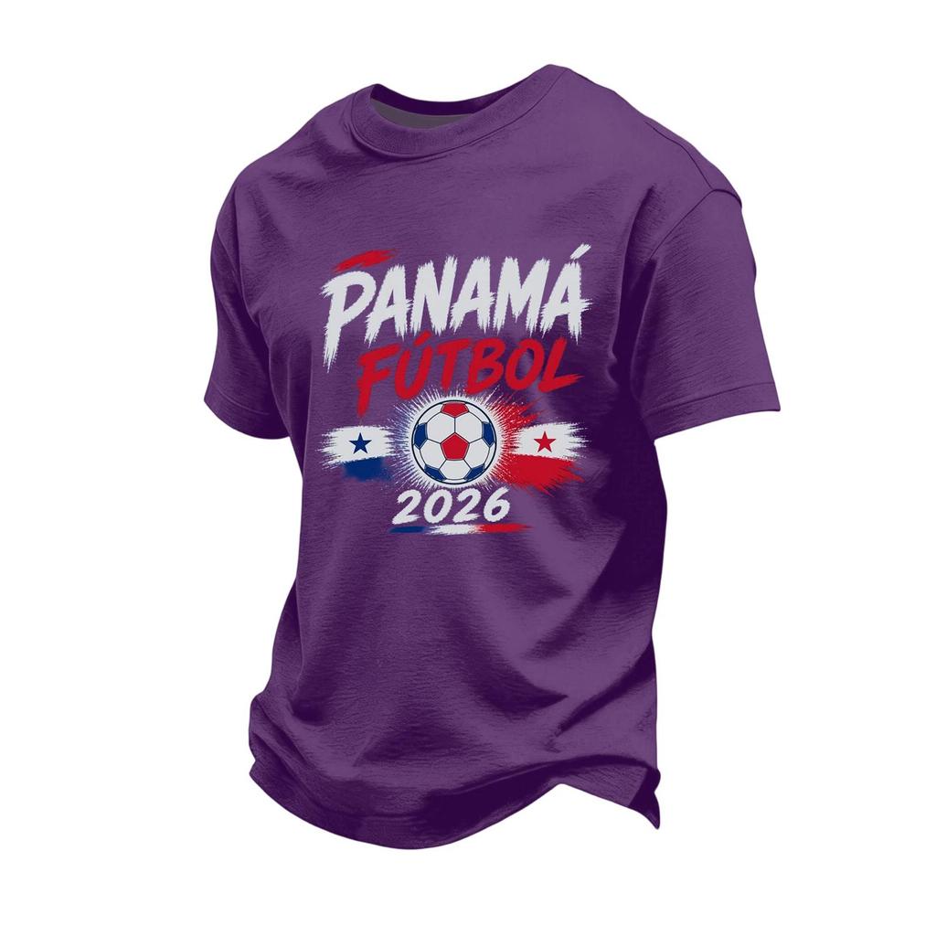 Men's Soccer Fan T-Shirt with Multi- Print Loose Fit Casual Summer Top