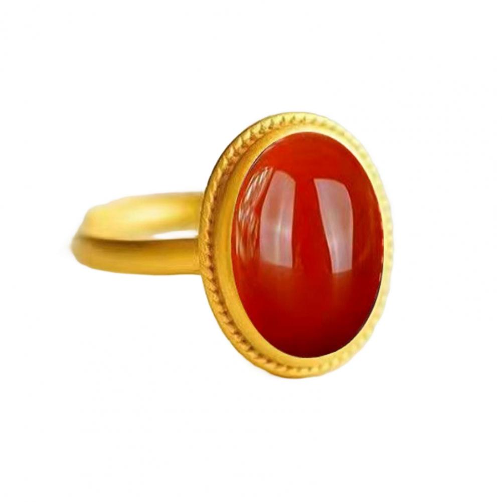 Zarif Değerli Taş Takı Etnik Tarz Doğal Taş Yüzük Oval Değerli Taşlı Kadın Yıl Dönümü Doğum Günü Düğün Hediyesi