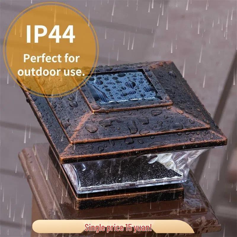 Dual Color Solar Garden Pillar Lights – Waterproof Chinese Retro Style for Fence and Gate Posts