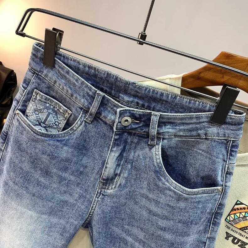 Men's 2024 Summer Washed Denim Printed Loose Mid-Length Fashion Shorts