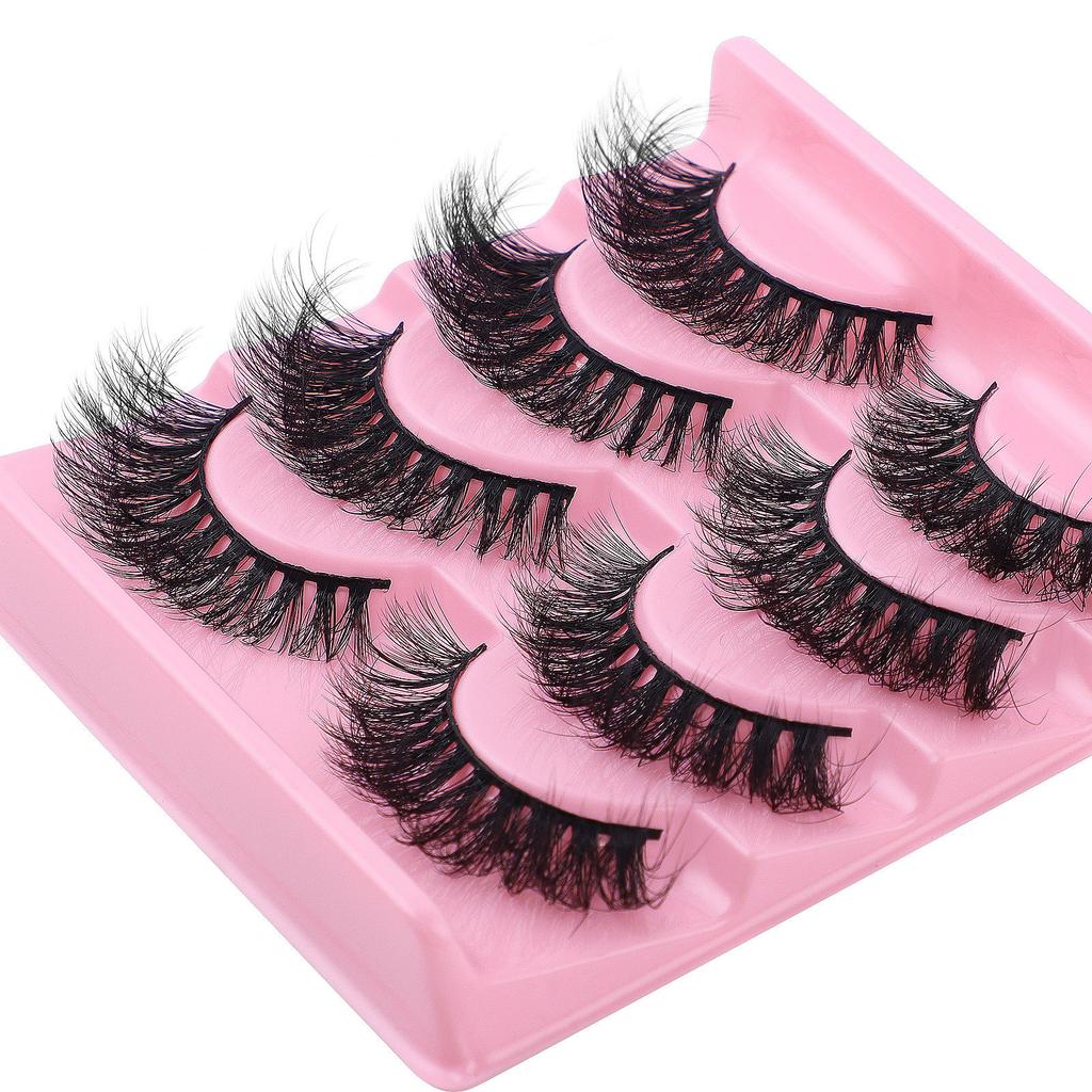 4 Pairs Of False Eyelashes, Thick Eyelashes, Exaggerated Fried Hair, Simulated Messy Eyelashes