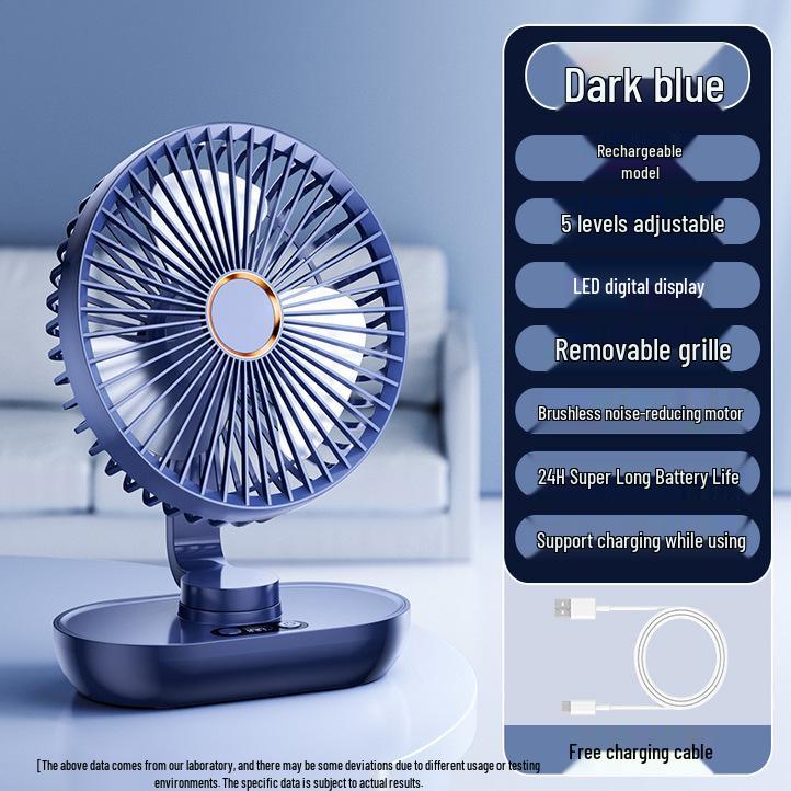 

2025 Бесшумный настольный USB-вентилятор с поворотной головкой для офиса или общежития