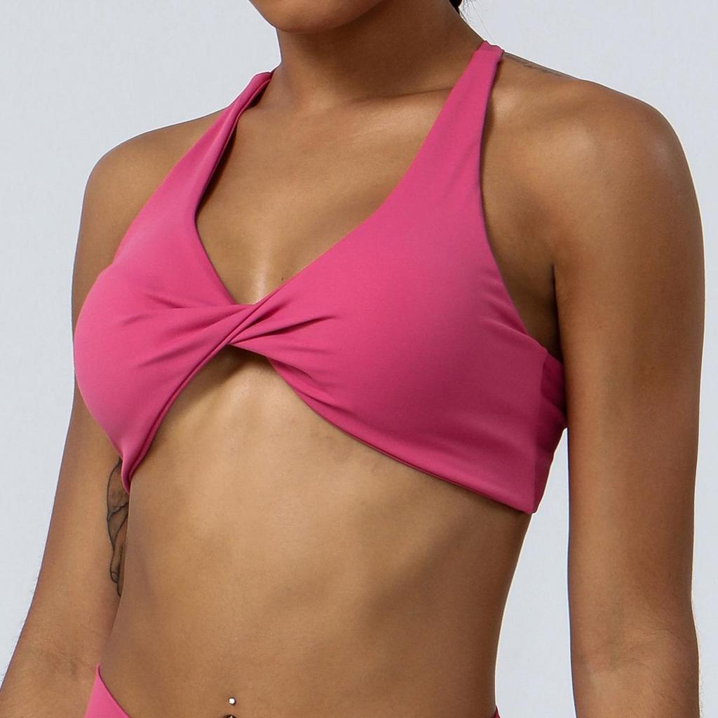 Schnelltrocknender, hautfarbener Yoga-Sport-BH für Damen – rückenfreies Design für Fitness, Laufen und Outdoor-Aktivitäten