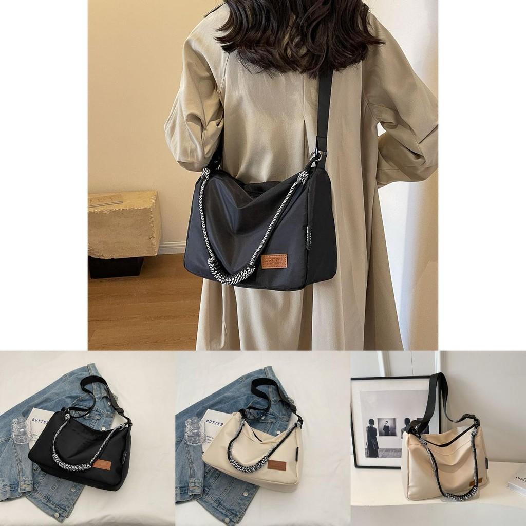 Sac Cabas Chic Décontracté pour Femme Sac à Bandoulière Tendance en Toile Avec Fermeture Éclair