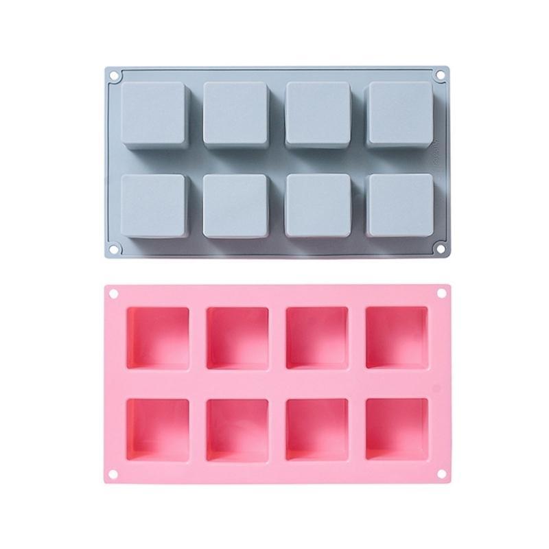 8 Cavity Square Silicone Chocolate Mould Cake Decorating Baking Accessories