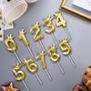1 Pc Gold Crown Digital Candle Number Birthday Cake Candle Kids Birthday Party Wedding Cake Candle 0-9 Number Candle