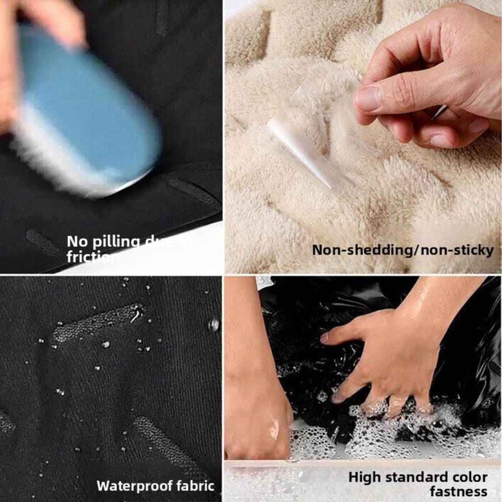 Lamb Flannel Cotton Pants with Added Fleece for Winter and Autumn, Men's Elastic Waisted Casual Pants for Warmth and Long Pants for Keeping Warm